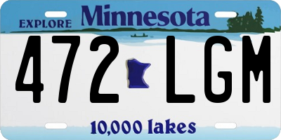 MN license plate 472LGM