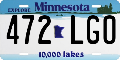 MN license plate 472LGO