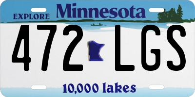 MN license plate 472LGS