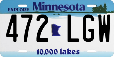 MN license plate 472LGW
