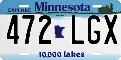 MN license plate 472LGX