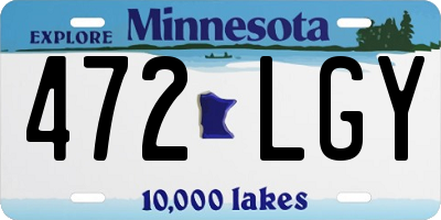 MN license plate 472LGY