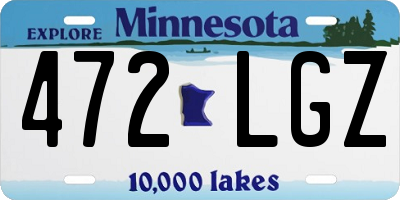 MN license plate 472LGZ
