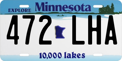 MN license plate 472LHA