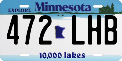 MN license plate 472LHB