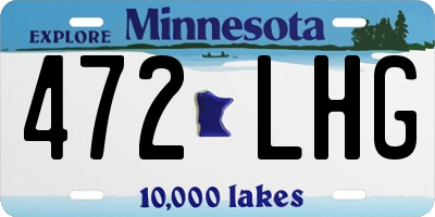 MN license plate 472LHG
