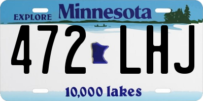 MN license plate 472LHJ