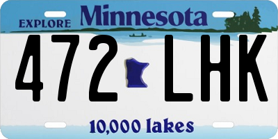 MN license plate 472LHK