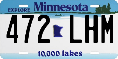 MN license plate 472LHM