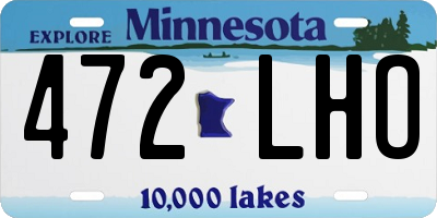 MN license plate 472LHO