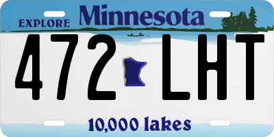 MN license plate 472LHT