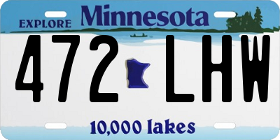 MN license plate 472LHW
