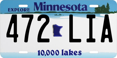 MN license plate 472LIA