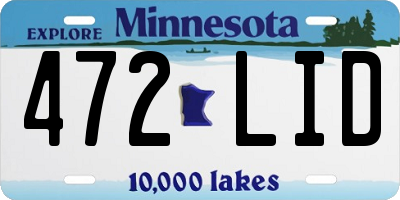 MN license plate 472LID