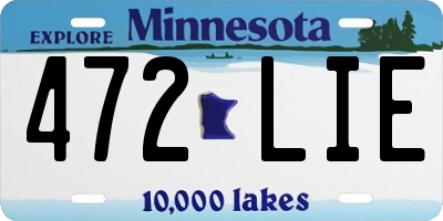 MN license plate 472LIE