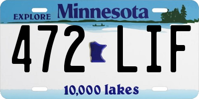 MN license plate 472LIF