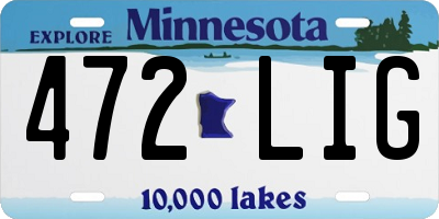 MN license plate 472LIG