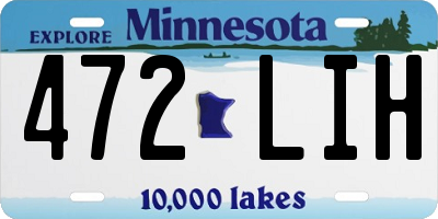 MN license plate 472LIH