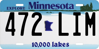 MN license plate 472LIM