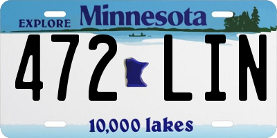 MN license plate 472LIN