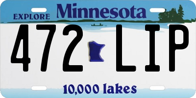 MN license plate 472LIP