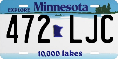 MN license plate 472LJC