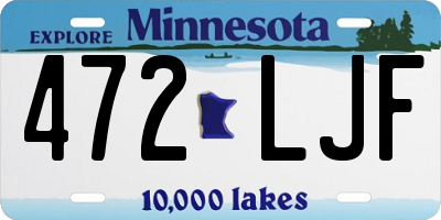 MN license plate 472LJF