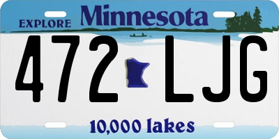 MN license plate 472LJG