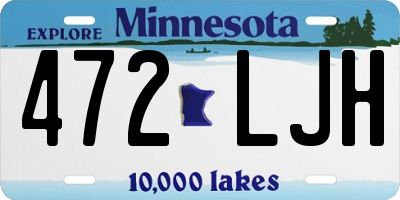 MN license plate 472LJH