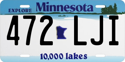 MN license plate 472LJI