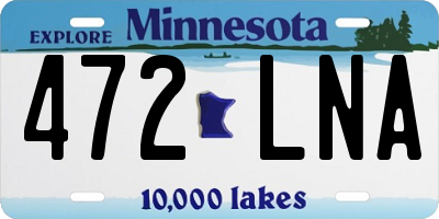 MN license plate 472LNA