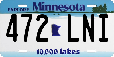 MN license plate 472LNI