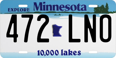 MN license plate 472LNO