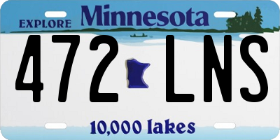 MN license plate 472LNS