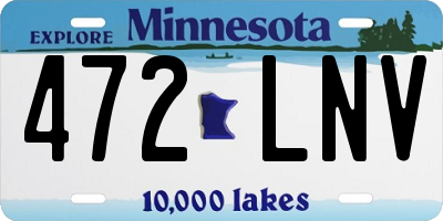 MN license plate 472LNV