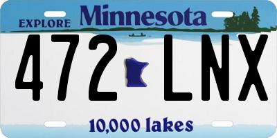 MN license plate 472LNX