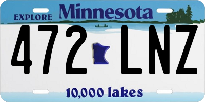 MN license plate 472LNZ