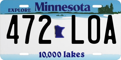 MN license plate 472LOA