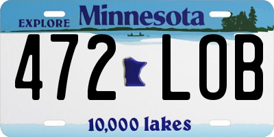MN license plate 472LOB