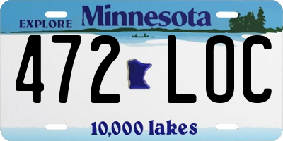 MN license plate 472LOC