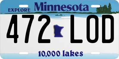 MN license plate 472LOD
