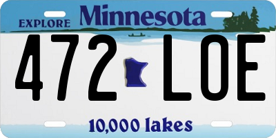 MN license plate 472LOE