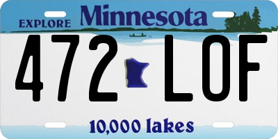MN license plate 472LOF