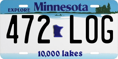 MN license plate 472LOG