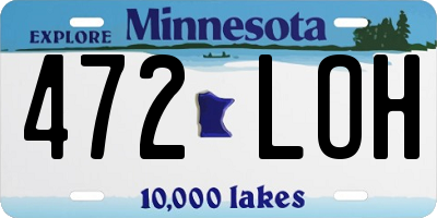 MN license plate 472LOH