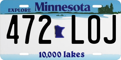 MN license plate 472LOJ
