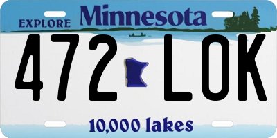MN license plate 472LOK