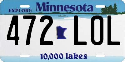 MN license plate 472LOL