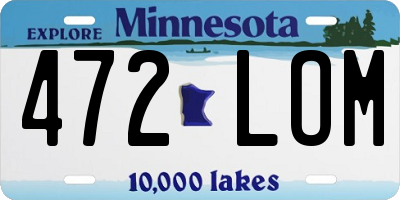 MN license plate 472LOM
