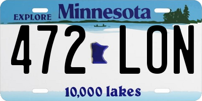 MN license plate 472LON